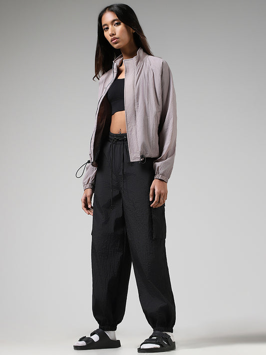 Studiofit Lilac Snap-Buttoned & Zipper Jacket