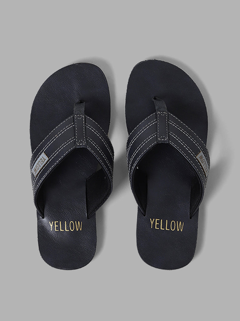 Buy Yellow Navy Thong Sandals from Westside