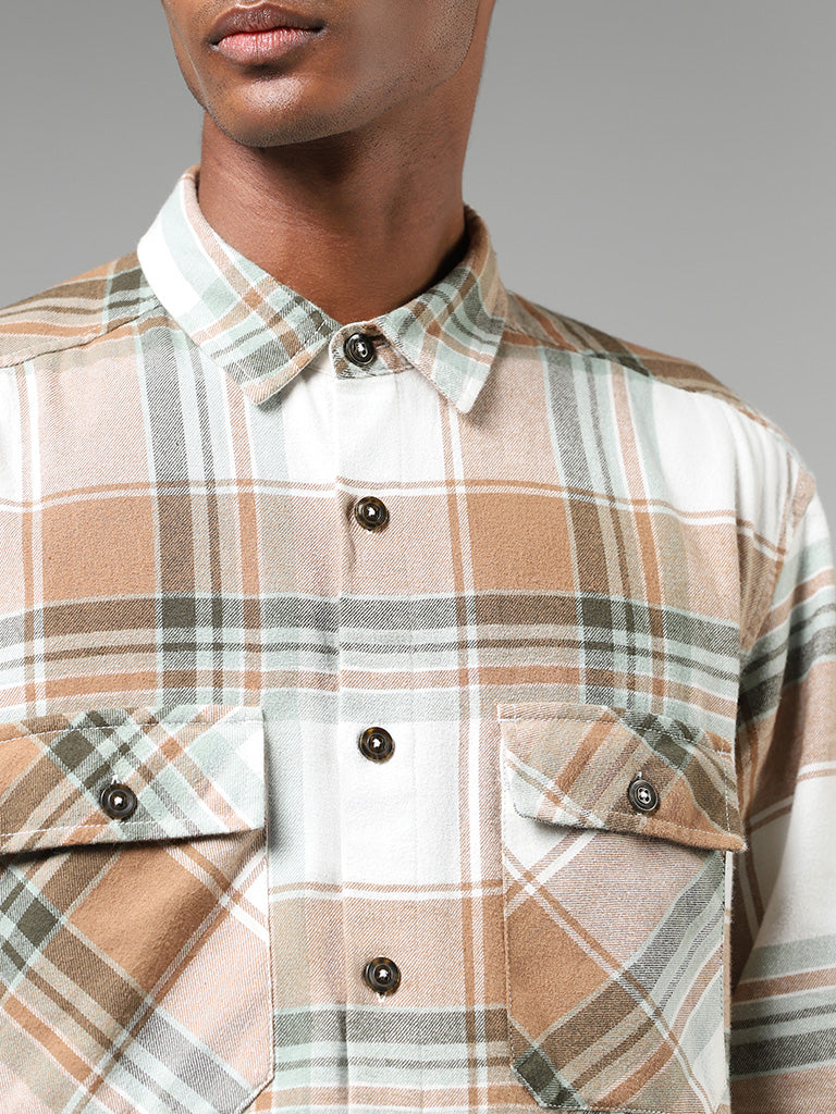 Plaid off white clearance shirt