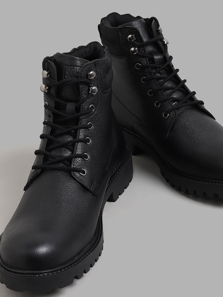 Black high top top boots