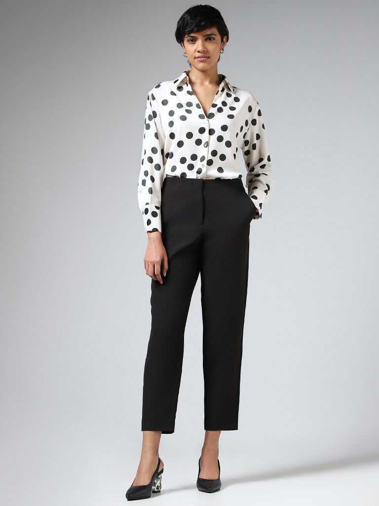 Buy Only Black Polka Dots Pants for Women Online @ Tata CLiQ