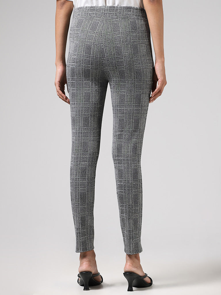 Grey hotsell checked leggings