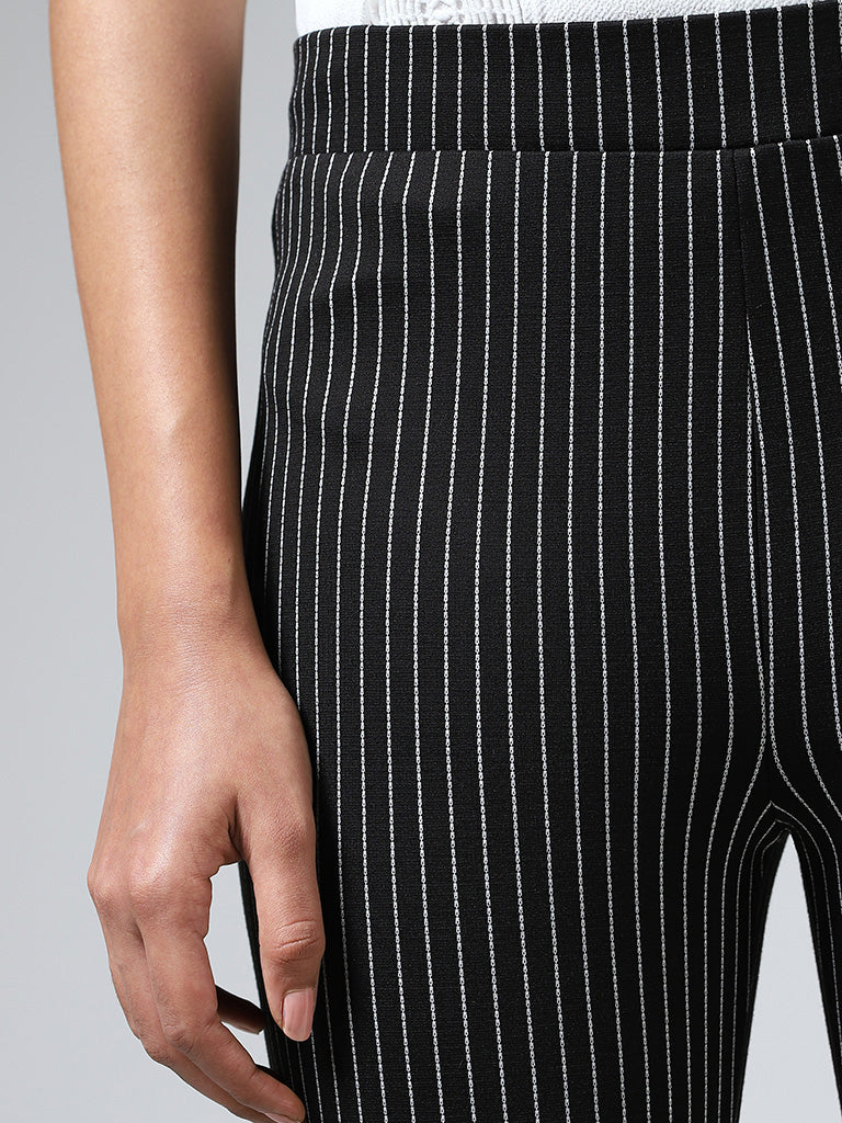 Missguided Tall matching straight leg pants in black pinstripe | ASOS