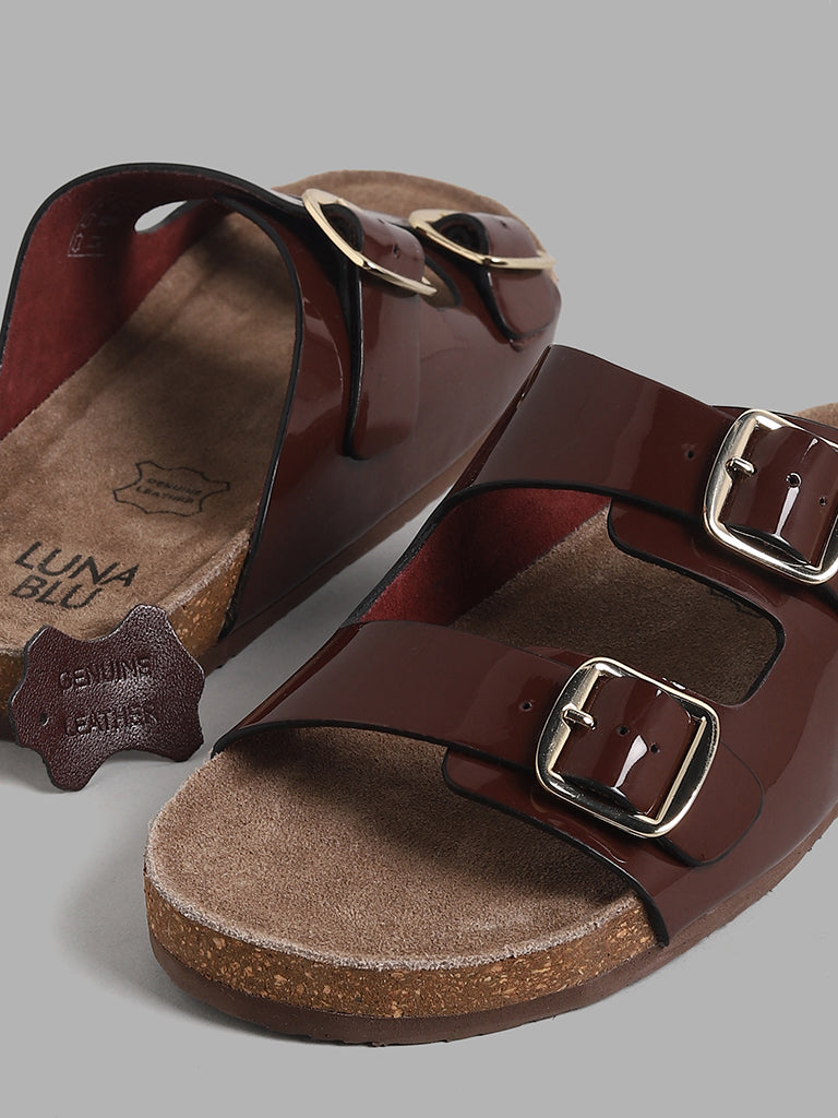 Double buckle cork on sale sandals