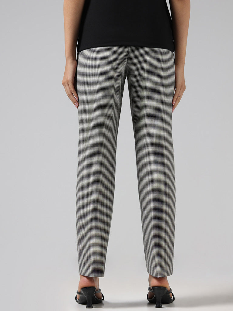 Tailored trousers - Dark blue/Patterned - Ladies | H&M IN