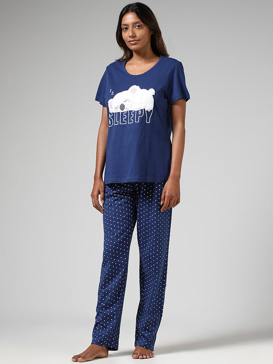 Buy Wunderlove by Westside Lilac Printed Sleepwear T-Shirt for