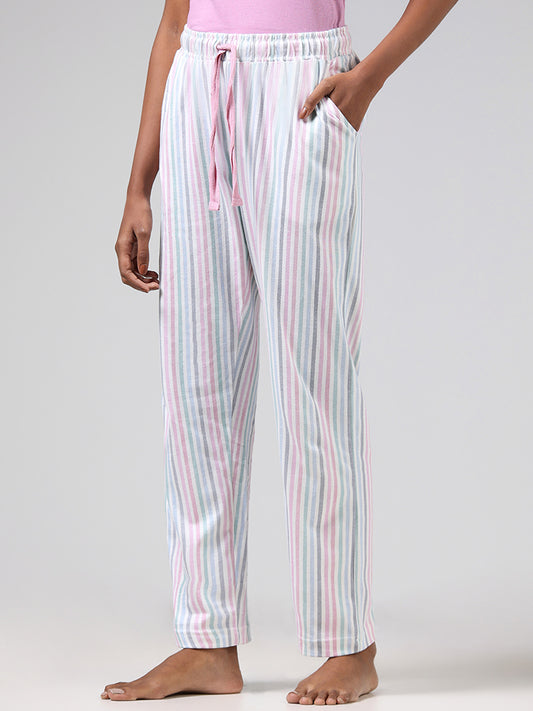 Wunderlove Multicolor Striped Cotton Pyjamas