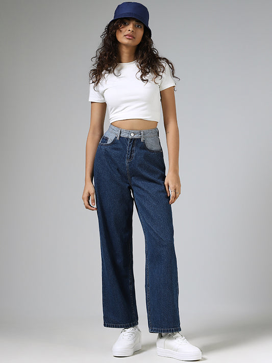 Nuon Mid Blue Wide Leg - Fit Mid - Rise Jeans