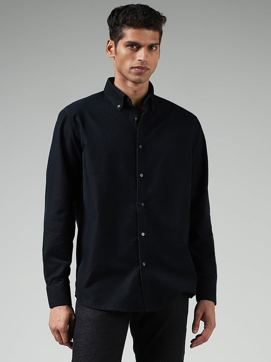 Ascot Blue Cotton Relaxed-Fit Shirt
