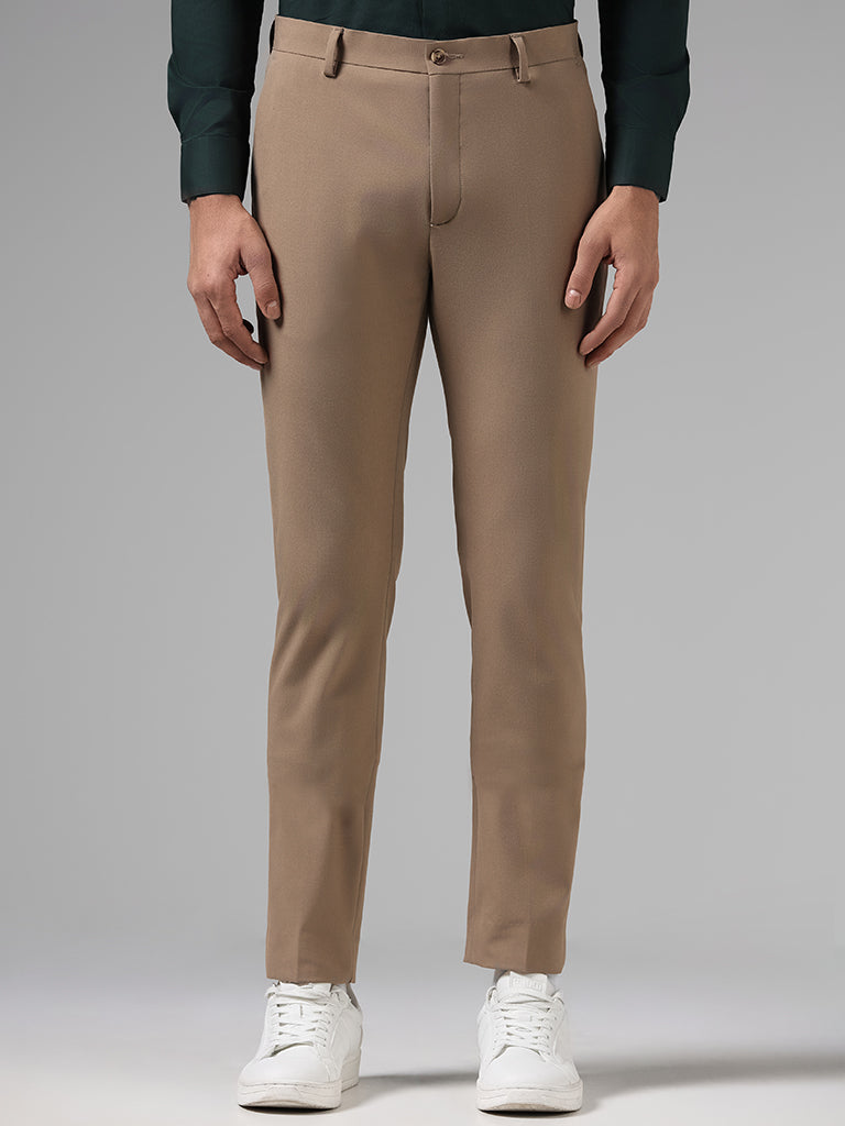 Buy Men Grey Solid Ultra Slim Fit Trousers Online - 249638 | Van Heusen