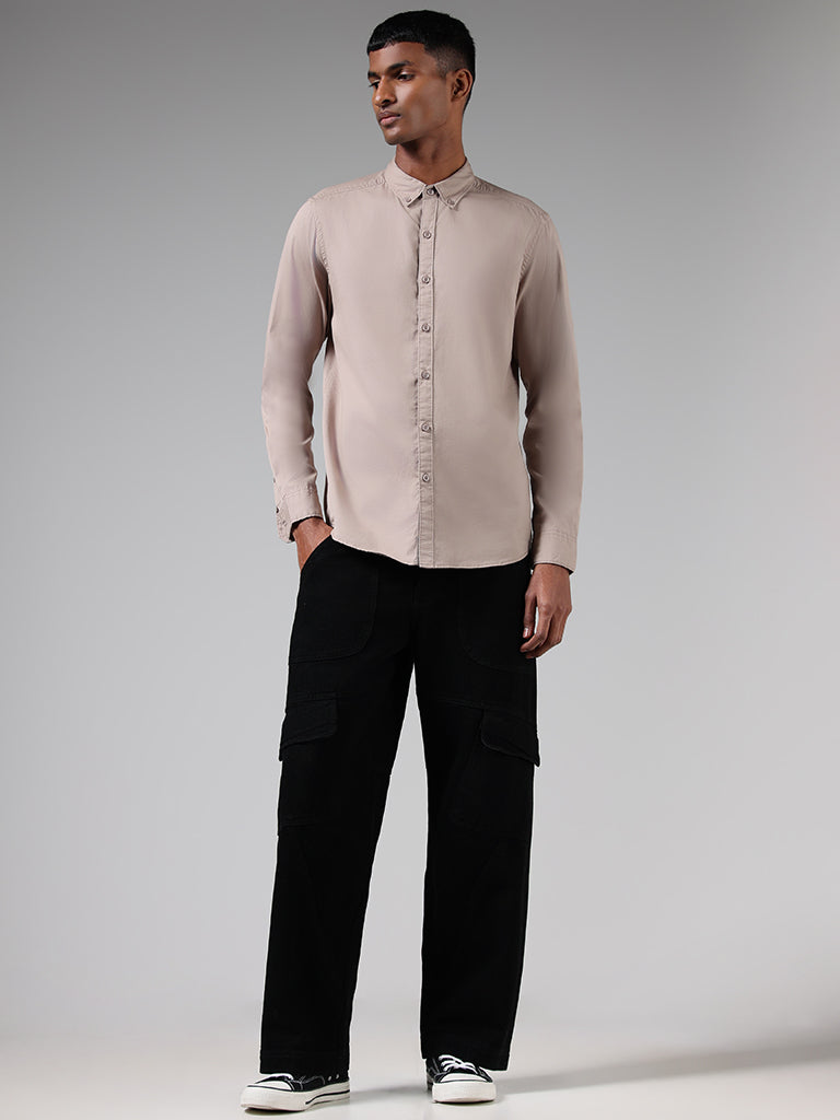 Buy Nuon Olive Relaxed Fit Full Length Cargo Trousers from Westside