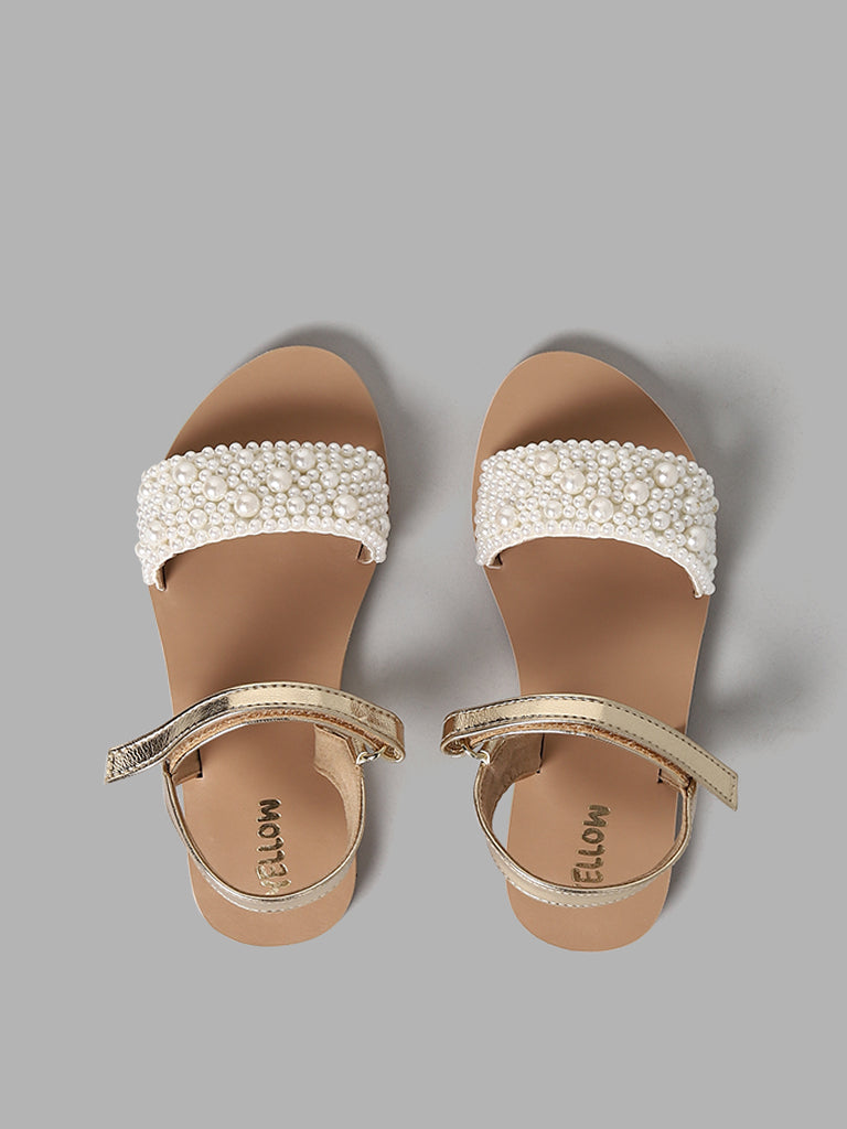 Rose gold bridal shoes with metallic gold plaited leather front toe and  block heel