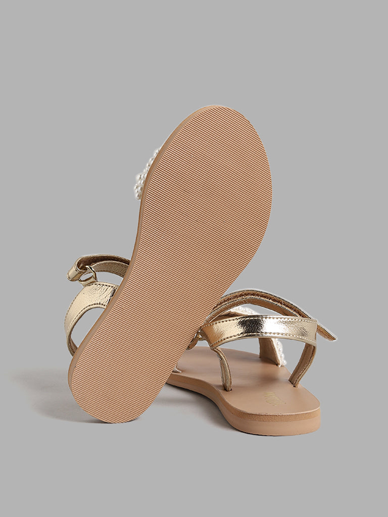 Gold deals pearl sandals