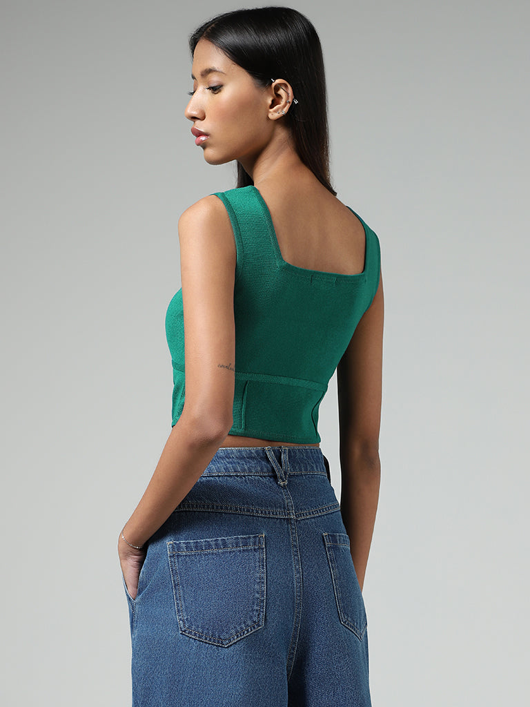 Buy Nuon Teal Corset Top from Westside