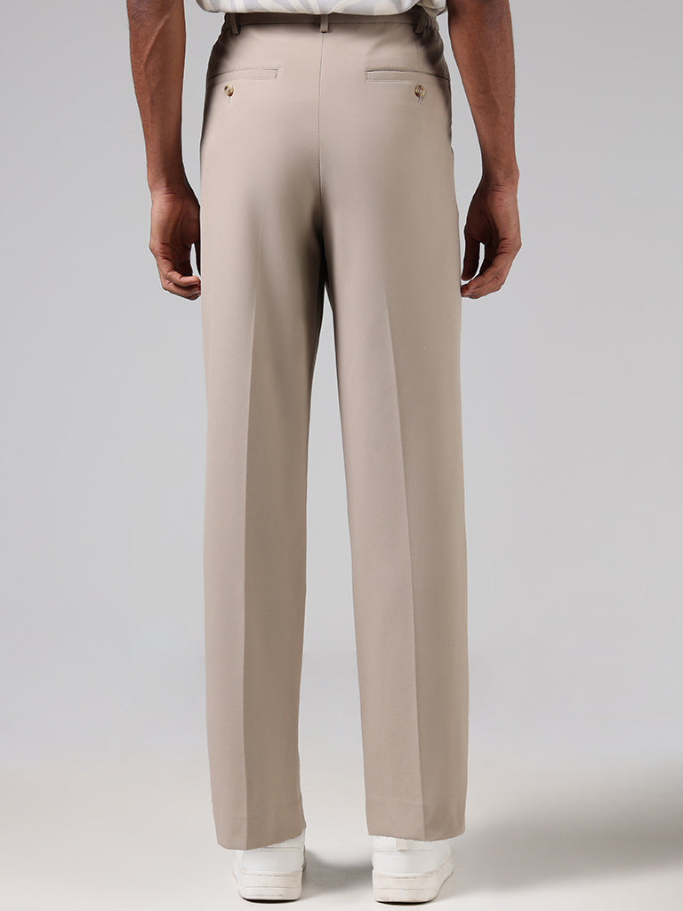Buy Relaxed Fit Flat-Front Trousers Online at Best Prices in India -  JioMart.