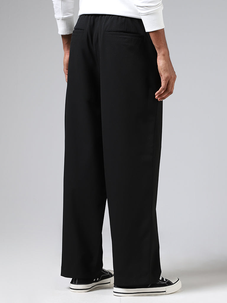 Black Wide Leg Trousers, Black Baggy Trousers