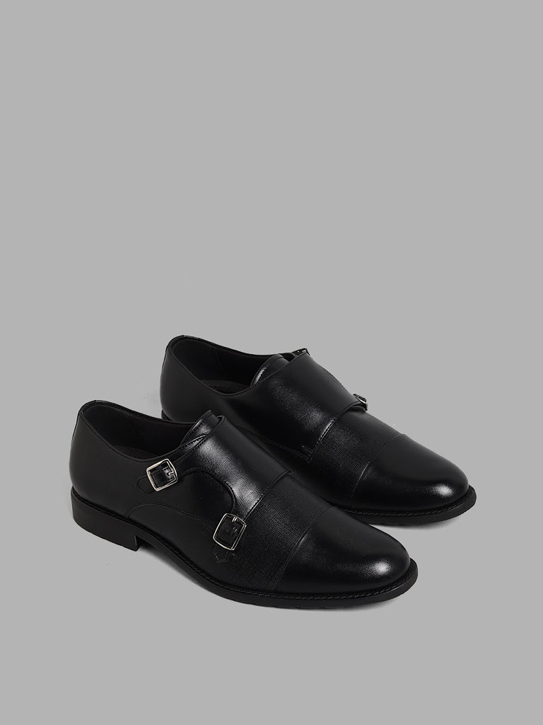 SOLEPLAY Black Double Monk Formal Shoes