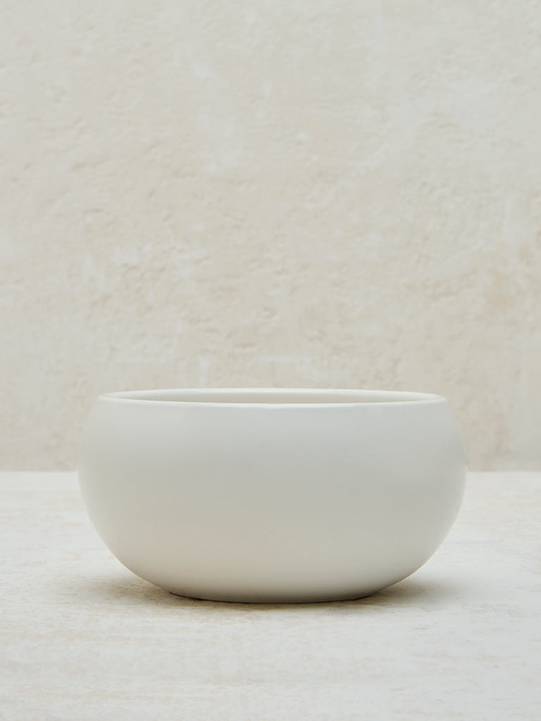 Westside Home White Round Serving Bowl