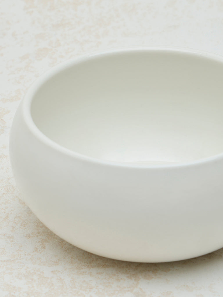 Westside Home White Round Serving Bowl