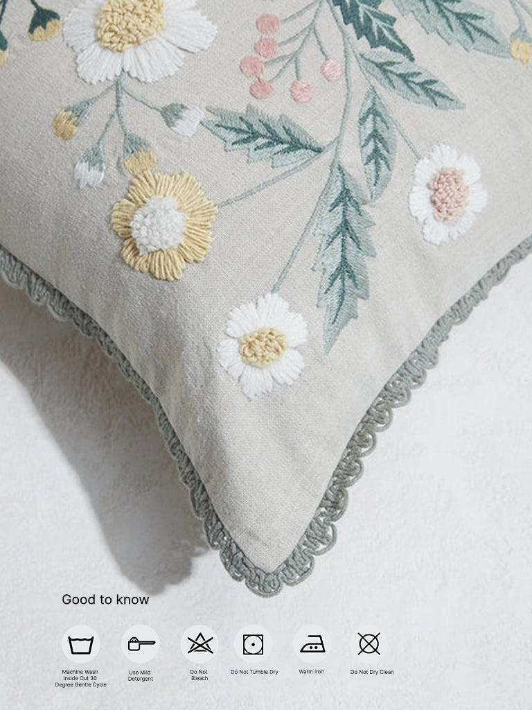 Westside Home Mint Bouquet Cushion Cover