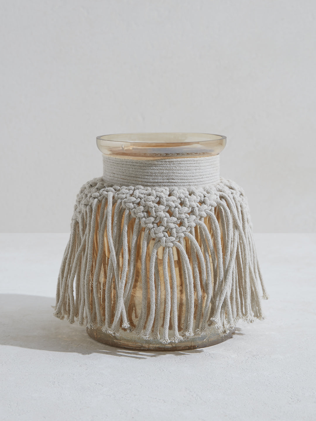 Westside Home Clear Macrame Design Candle Stand