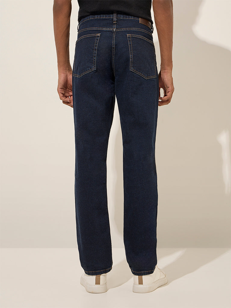 Nuon Dark Blue Straight - Fit Mid - Rise Jeans