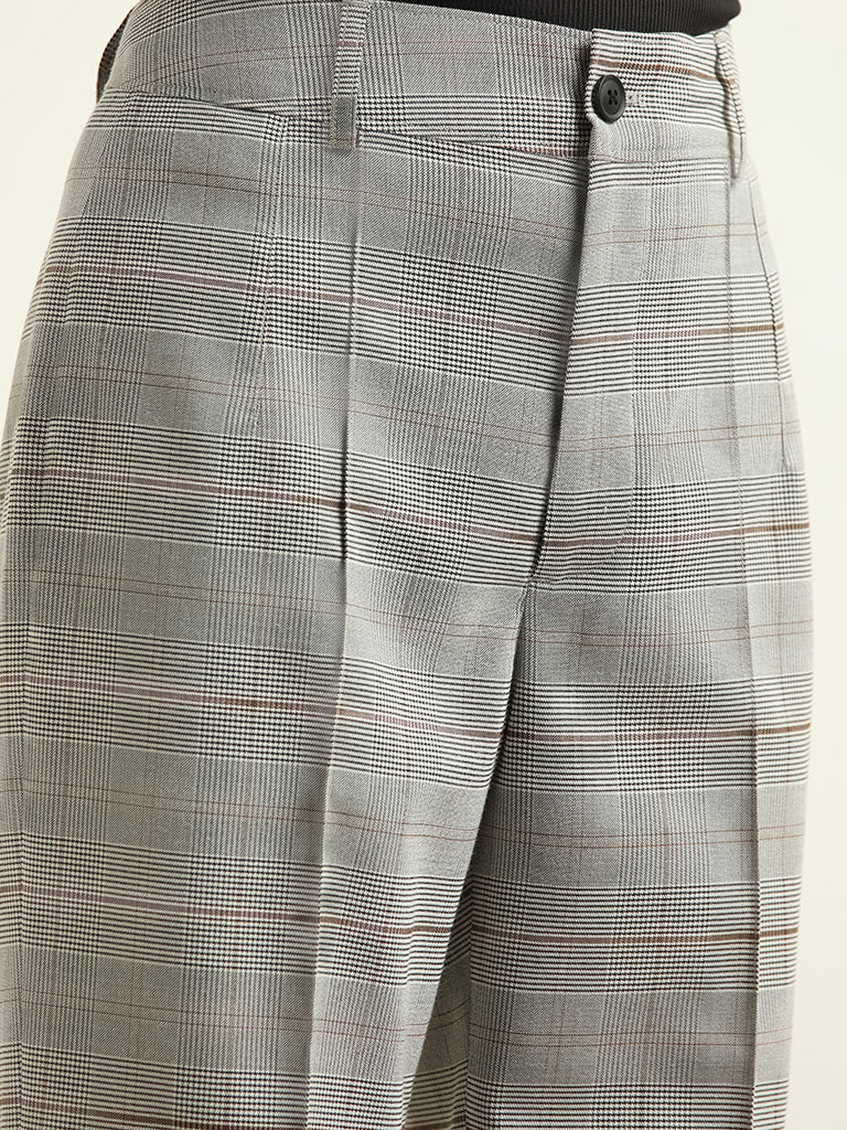 Beams Black Check Trousers In Mackenzie90 | ModeSens