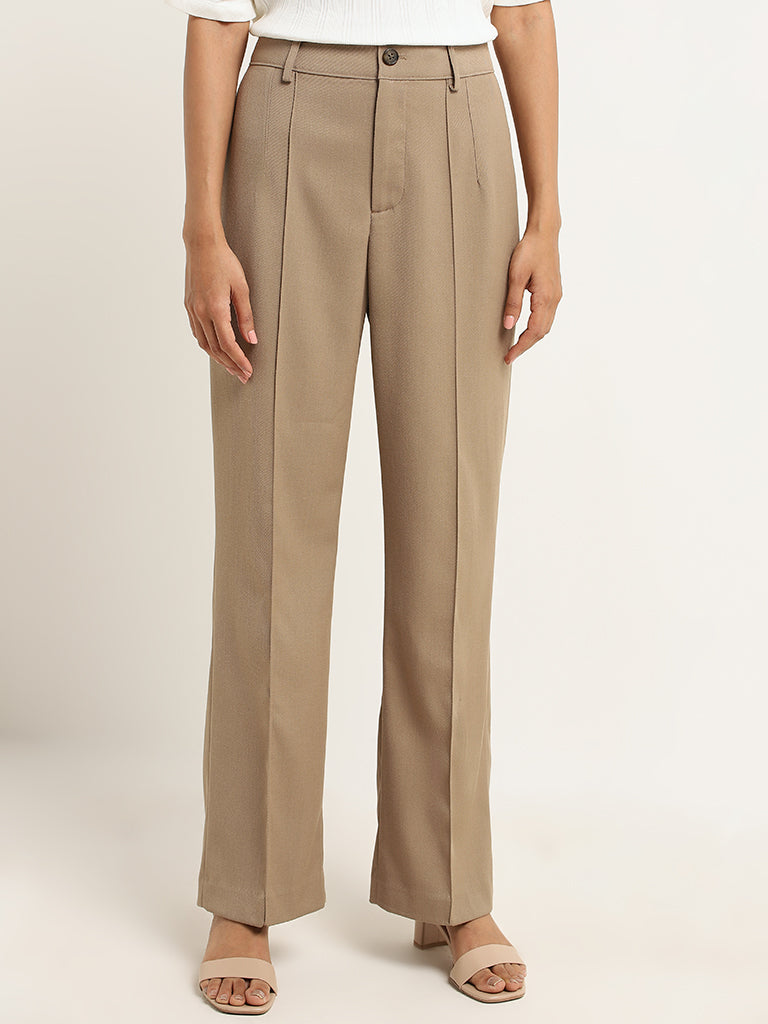 Eevi Wide Pants - Taupe – The Frankie Shop