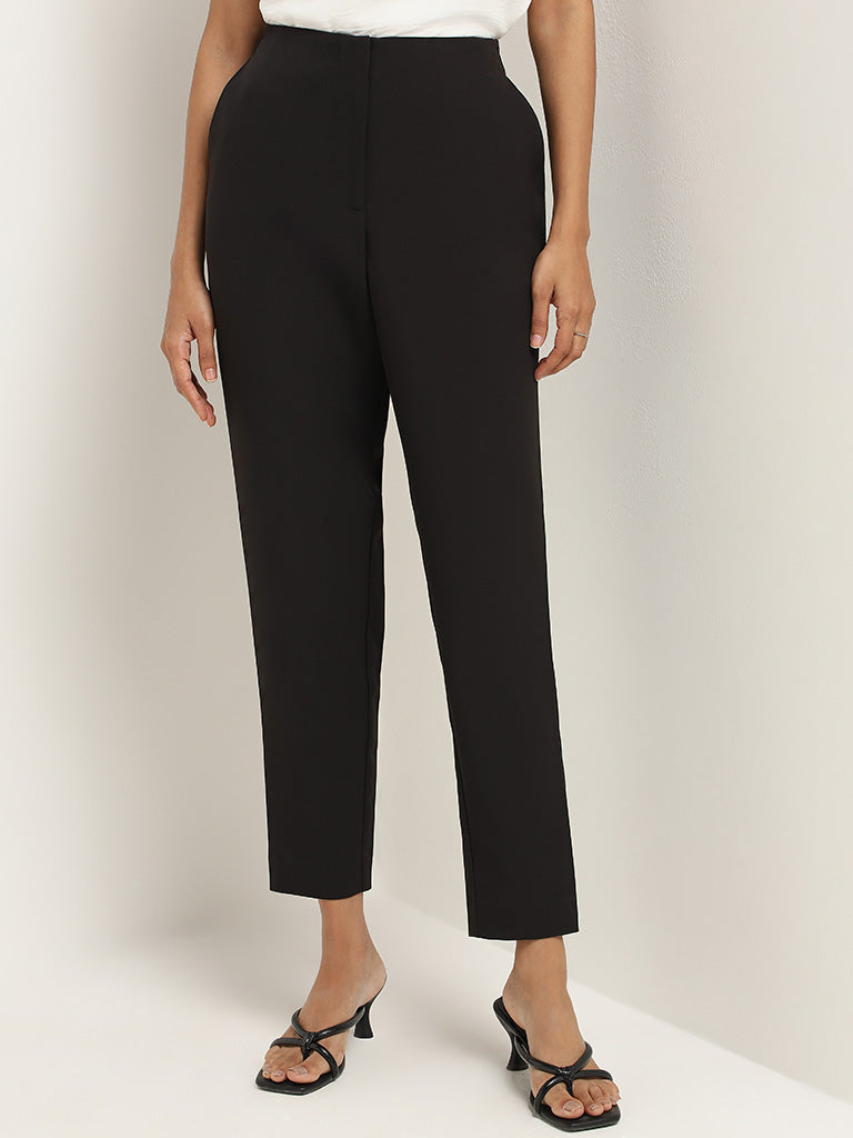 Black Solid Trousers - Selling Fast at Pantaloons.com