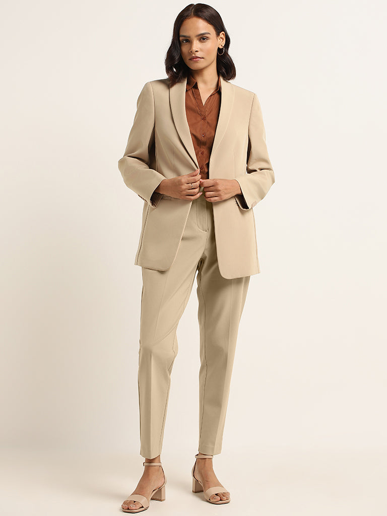 Linen Suit For Woman | Beige Linen Suit Women