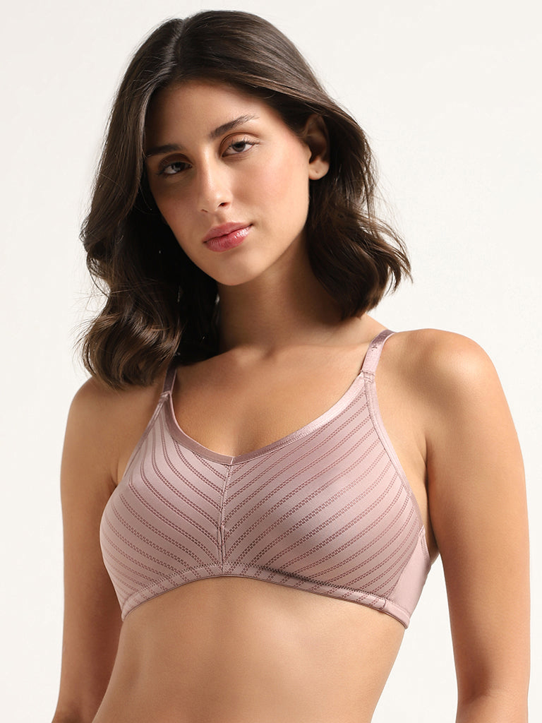 Buy Wunderlove Brown Lace Invisible Bra from Westside