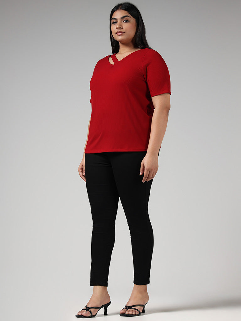 plus size red tee shirts