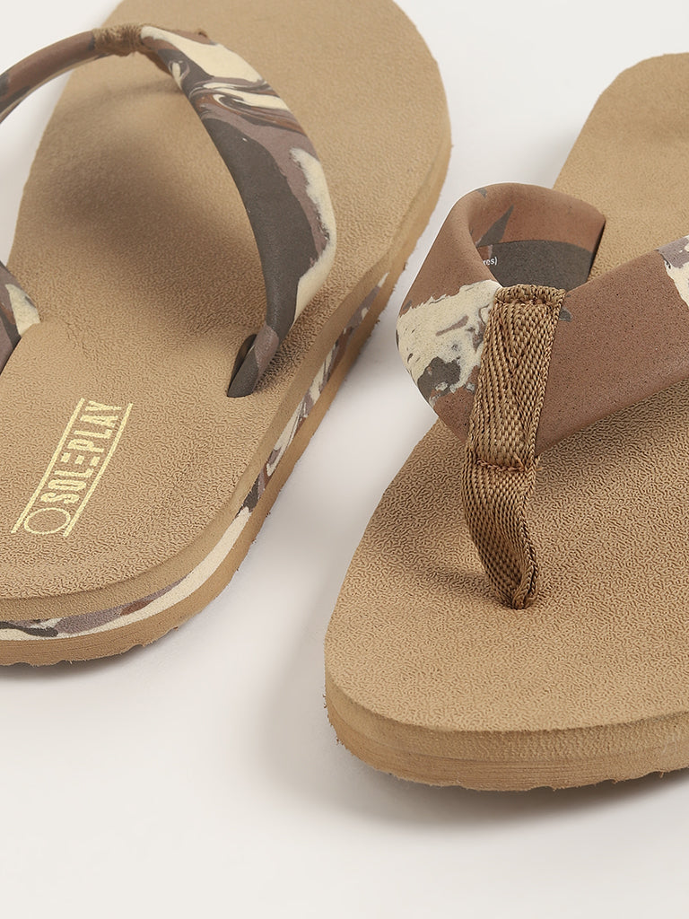 SOLEPLAY Beige Camouflage Flip Flop