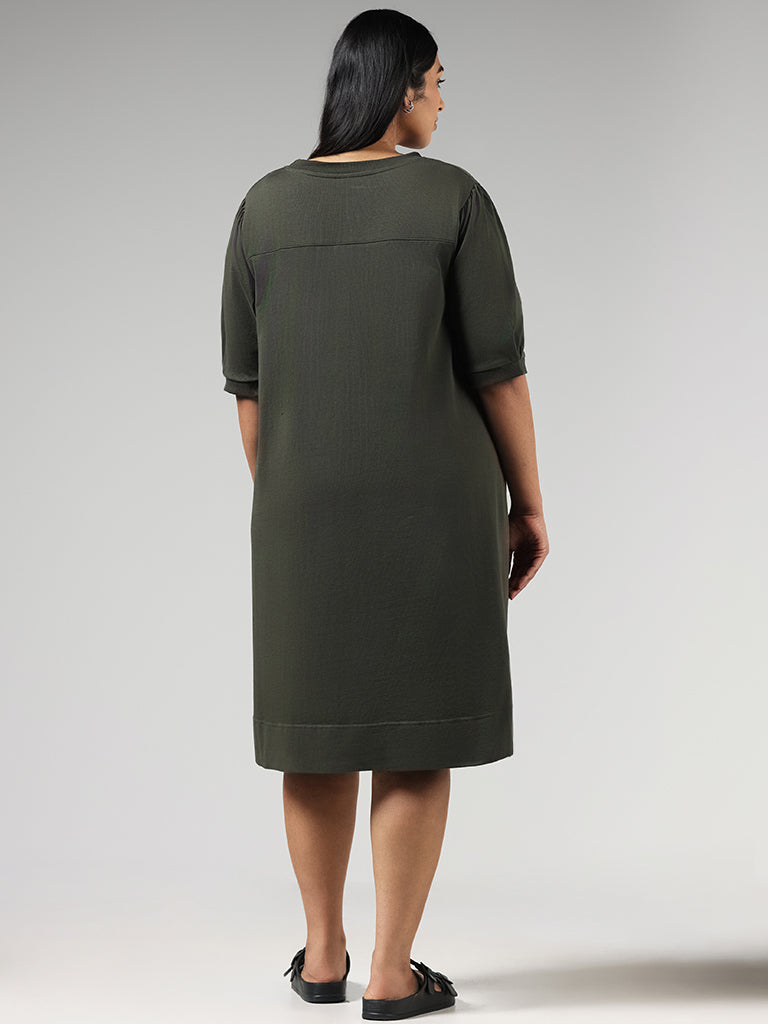 Olive green tee shirt 2025 dress