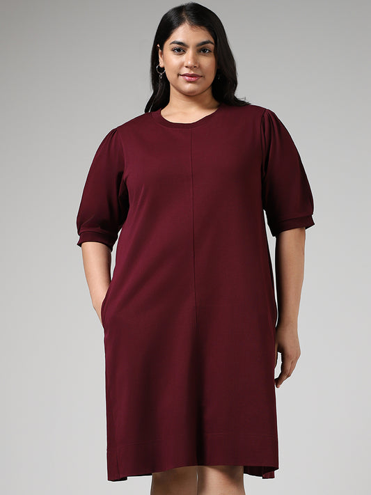 Gia Solid Wine Straight Dress