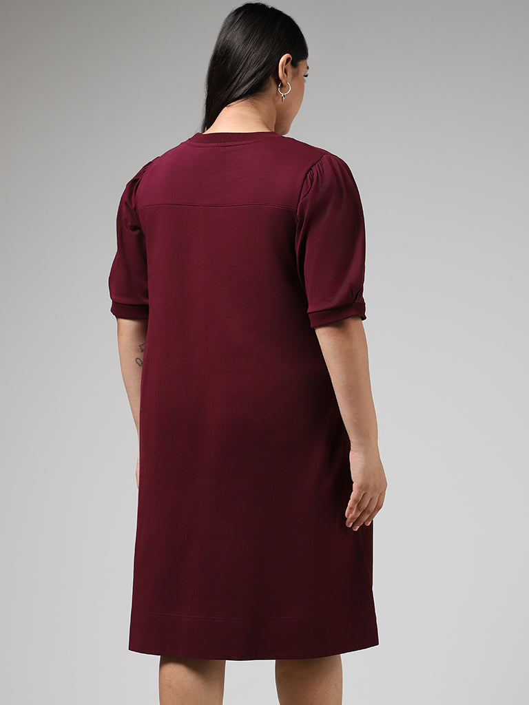 Gia Solid Wine Straight Dress