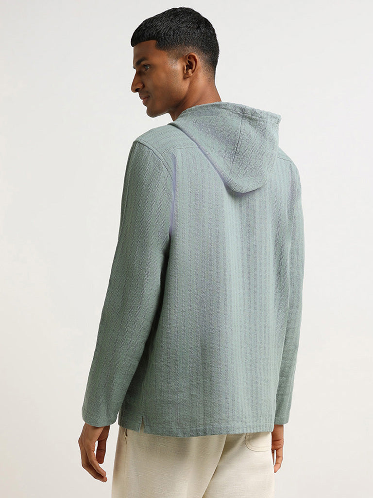 ETA Light Teal Self Patterned Relaxed Fit Sweatshirt