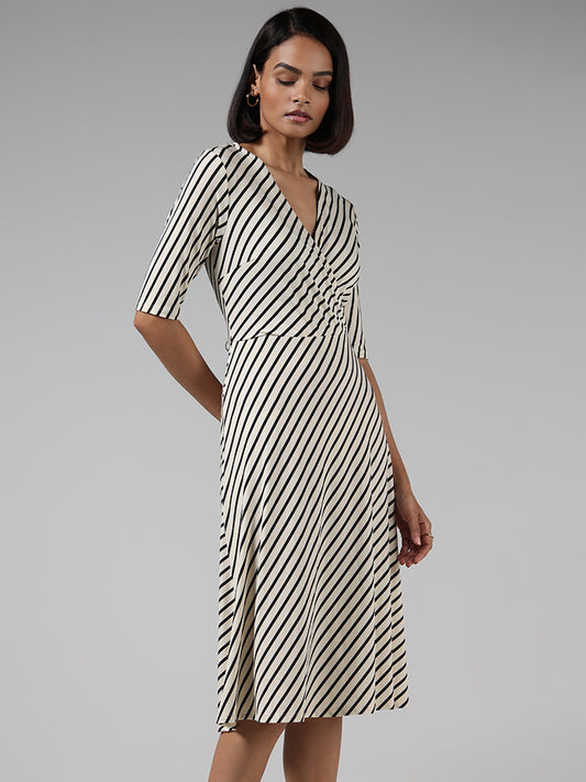 Wardrobe Ivory Striped Dress