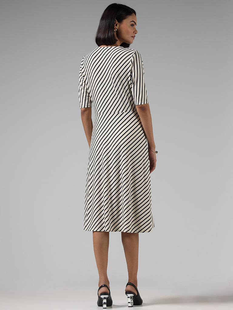 Wardrobe Ivory Striped Dress