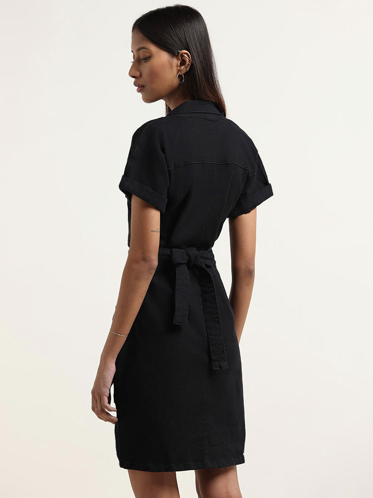 Denim dungaree dress - Black - Ladies | H&M IN