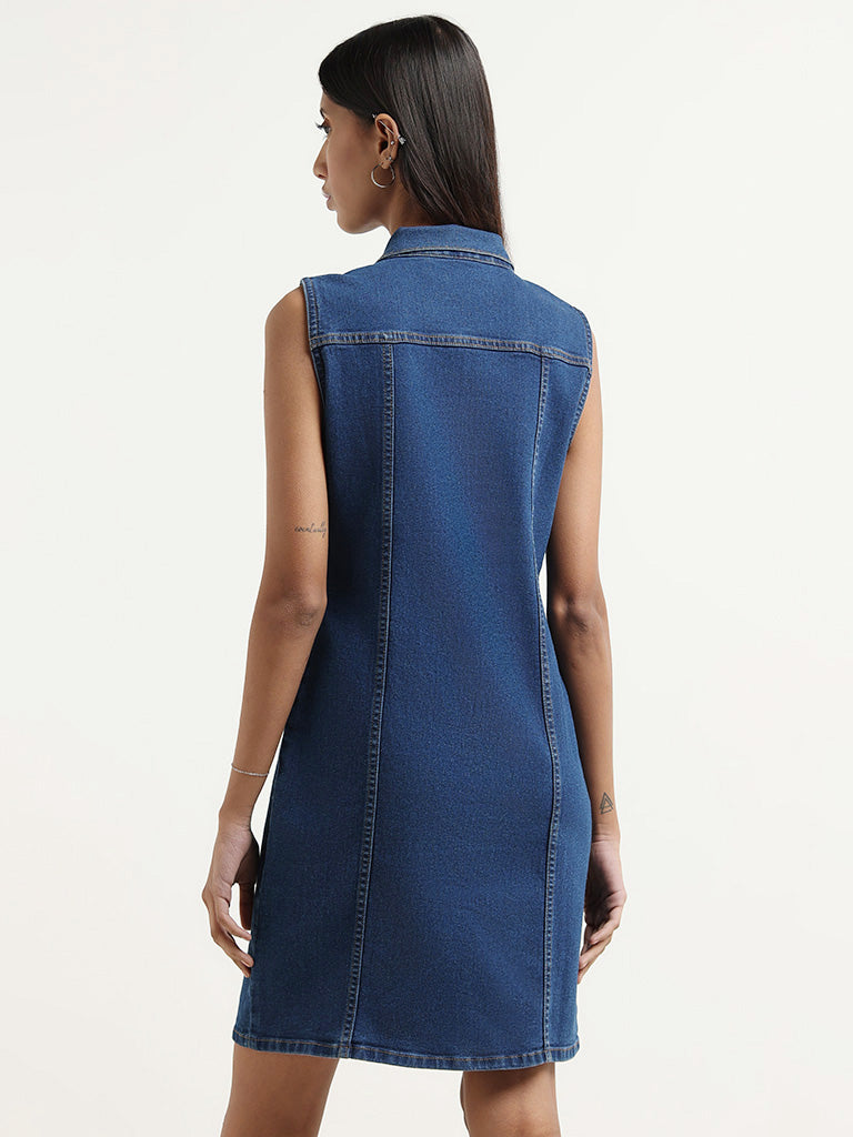 Only strapless corset denim mini dress in dark blue | ASOS
