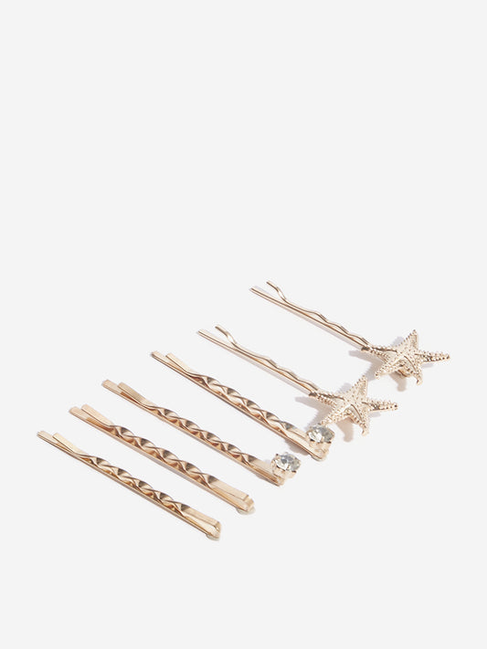 Westside Accessories Gold Bobby Pin Set - Pack Of 6