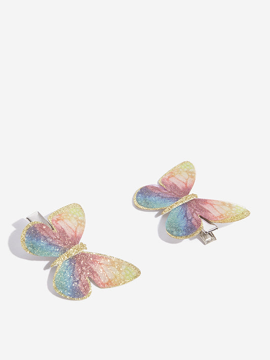 Westside Accessories Multicolour Butterfly Clips Set - Pack Of 2