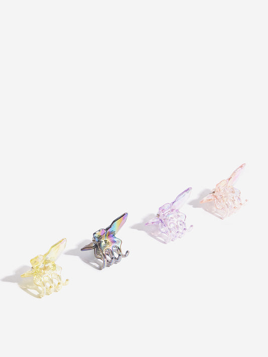 Westside Accessories Multicolour Butterfly Clips Set - Pack Of 4