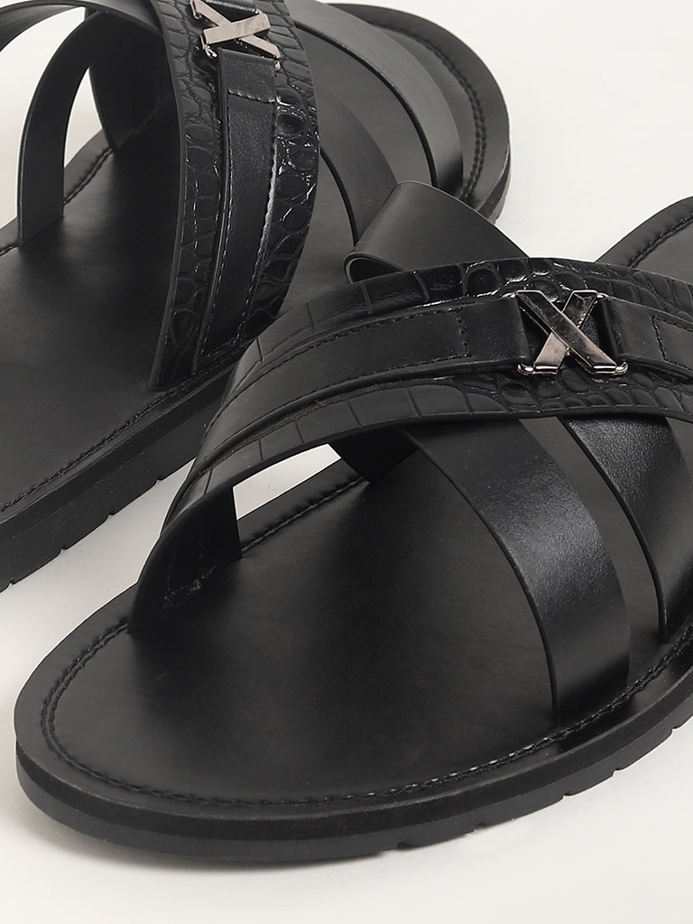 Louis vuitton discount black flip flops