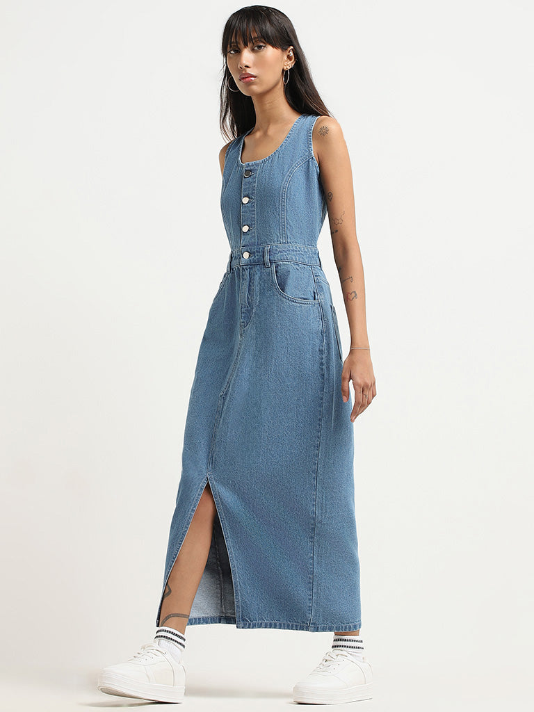 Buy Nuon Blue Denim Dress from Westside