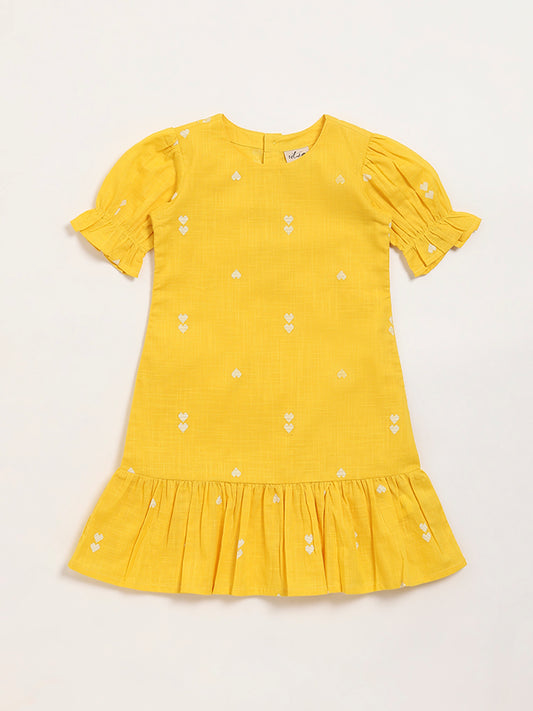 Utsa Kids Yellow Printed Dress (2 - 8yrs)