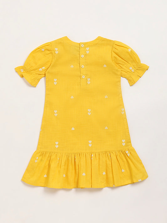 Utsa Kids Yellow Printed Dress (2 - 8yrs)