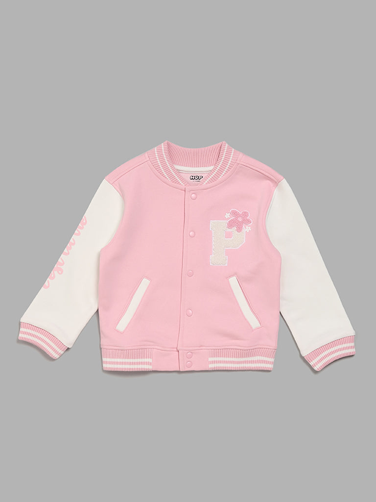 HOP Kids Embellished Light Pink Jacket