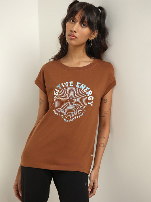 GenesinlifeShops Japan - Ofcl Embroidered Longline T-shirt - Brown